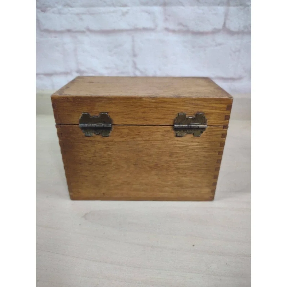 Vintage Weis Wood Recipe Box Patina Country Farm Kitchen No Recipe Cards